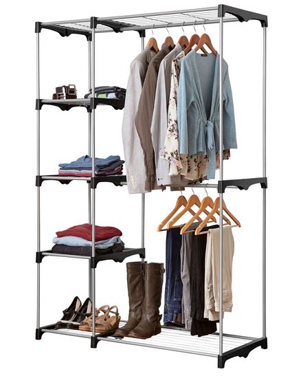 Picture of Double Rod Wardrobe with 5 Shelves